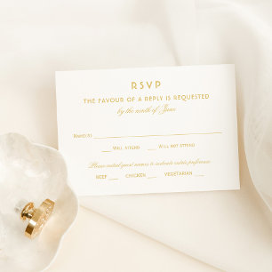 Elegante Gold Vintag Glamour Hochzeit RSVP Karte