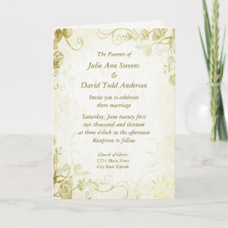 Elegante Gold Vintage Hochzeit Einladung