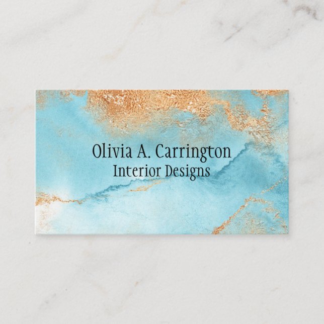 Elegante Gold Watercolor Abstrakte Typografie Mode Visitenkarte (Vorderseite)