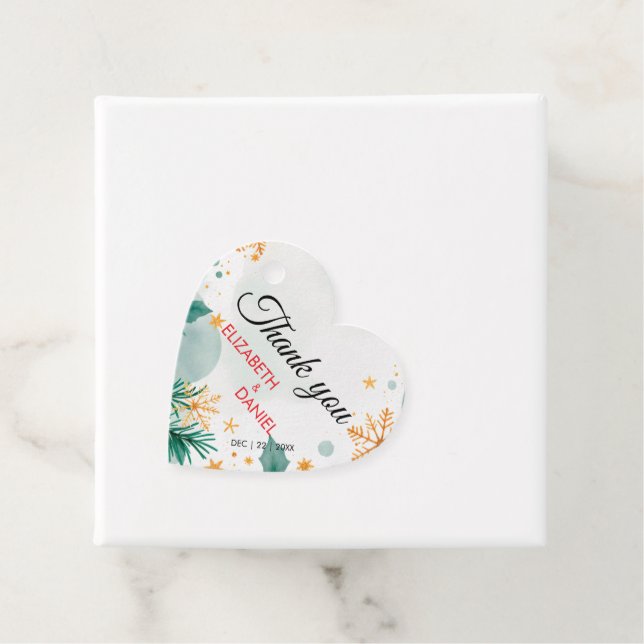 Elegante Gold Watercolor Holly Herzlich willkommen Geschenkanhänger (Beispiel)