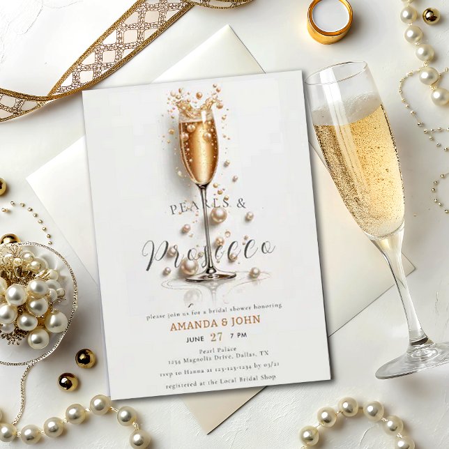 Elegante Gold Watercolor Prosecco Petals Wedding Einladung (Von Creator hochgeladen)