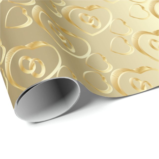 Elegante Gold Wedding Bands Geschenkpapier (Rolleneckpunkt)