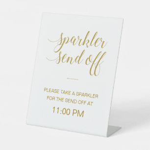 Elegante Gold Wedding Bride Groom Sparkler abschic Sockelschild