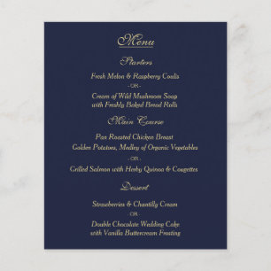 Elegante Gold Wedding Menu Card Flyer