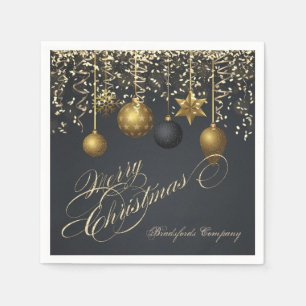 Elegante Gold Weihnachtsbälle, Gold Confetti Serviette