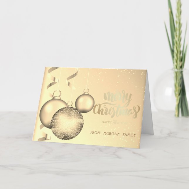 Elegante Gold Weihnachtsbälle Shiny Weihnachten (Vorderseite)
