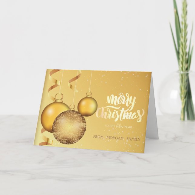 Elegante Gold Weihnachtsbände Weihnachten (Vorderseite)
