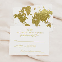 Elegante Gold Weltkarte Hochzeit