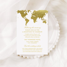 Elegante Gold Weltkarte Hochzeitsempfang
