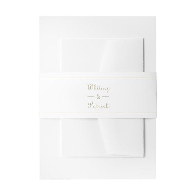 Elegante Gold & White Script Einladung Einladungsbanderole (Vorderseite Beispiel)
