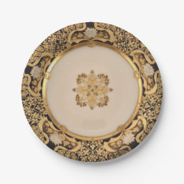 Elegante Gold Wiener Hochzeitszettel Pappteller