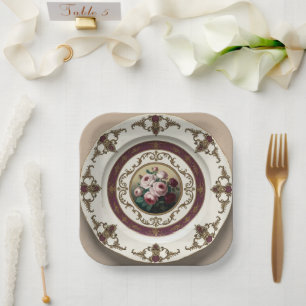 Elegante Gold Wildblume Blumenzwiebeln Keramik Hoc Pappteller