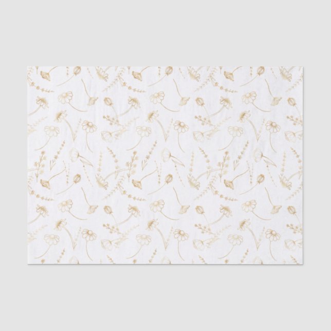 Elegante Gold Wildblume New Orleans Club Seidenpapier (Vorderseite)