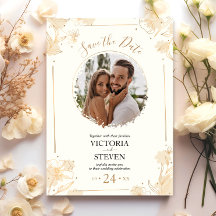 Elegante Gold Wildblumen Foto Boho Wedding