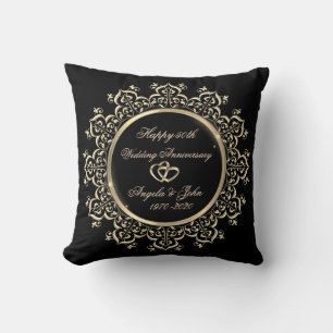 Elegante Gold Wirbel 50 Jahre Hochzeit Kissen