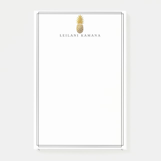 Elegante Goldananas Post-it Klebezettel (Vorderseite)