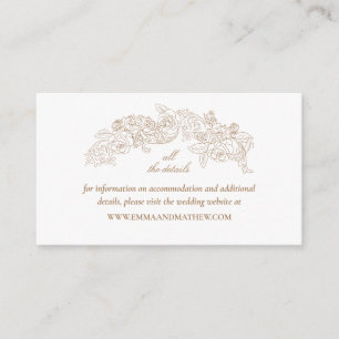 Elegante goldbraune Hochzeitswebsite Begleitkarte