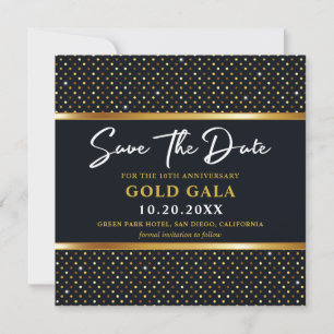 Elegante Golden and Deep Navy Gala Save the Date