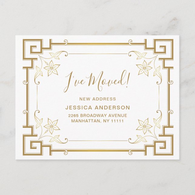 Elegante Golden Art Deco Festival - Martha Argeric Postkarte (Vorderseite)