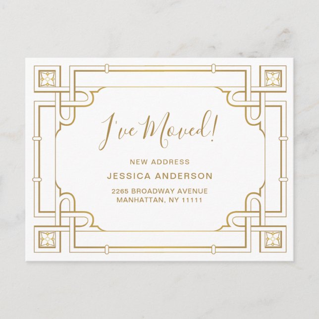 Elegante Golden Art Deco Festival - Martha Argeric Postkarte (Vorderseite)