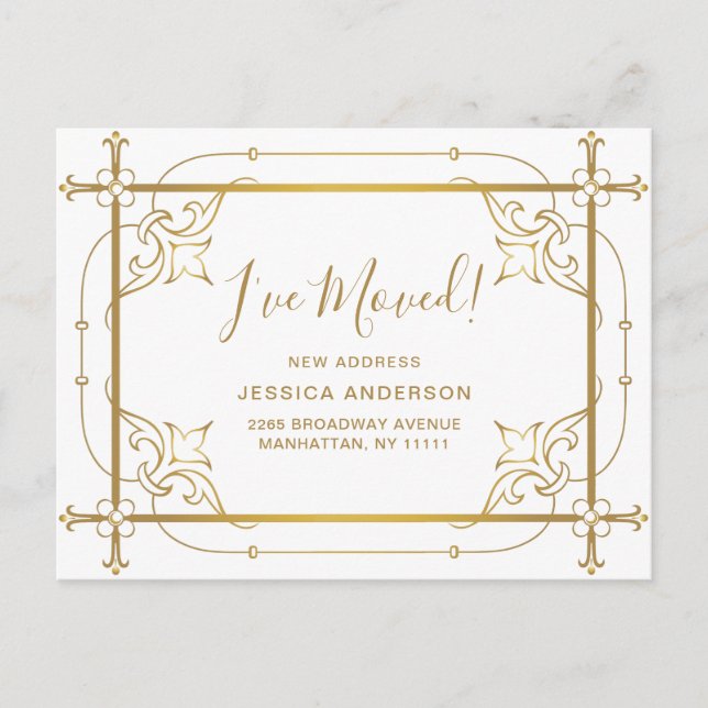 Elegante Golden Art Deco Festival - Martha Argeric Postkarte (Vorderseite)