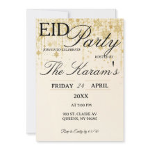 Elegante Golden Boho Eid-Party-Einladung 