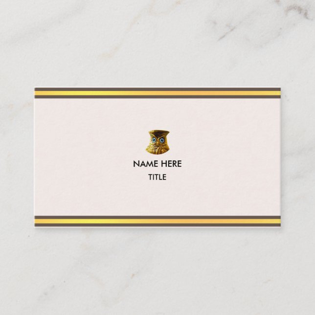 Elegante Golden & Brown Beige Streifen Visitenkarte (Vorderseite)