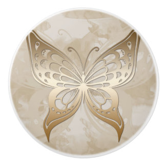 Elegante Golden Butterfly  Keramikknauf
