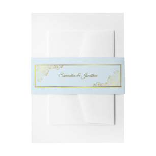 Elegante Golden Curls & Wirbel Hochzeitsfeier Einladungsbanderole