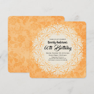 Elegante Golden Damask Style Geburtstagsparty Einladung