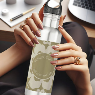 Elegante Golden Floral Ornamental Vintag Edelstahlflasche