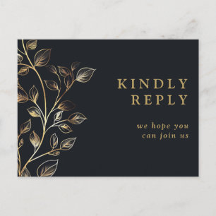 Elegante Golden Floral Song Anfrage UAWG Postkarte