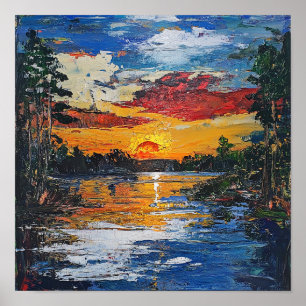 Elegante Golden Hour Wandkunst zur Einweihung Poster