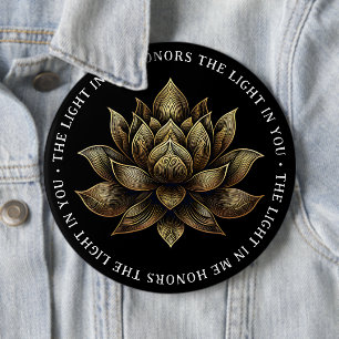 Elegante Golden Lotus Blume Das Licht in mir ... Button