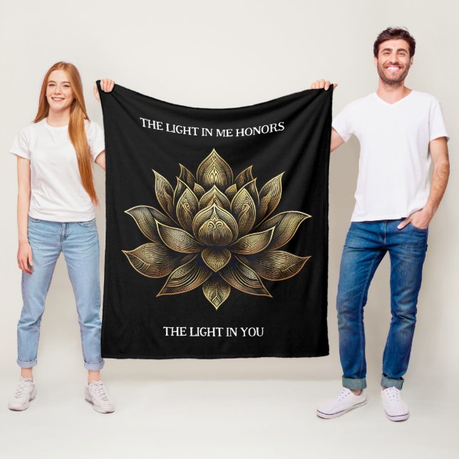 Elegante Golden Lotus Blume Das Licht in mir ... Fleecedecke (Beispiel)