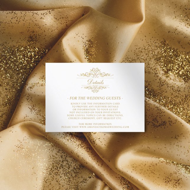 Elegante Golden Luxe Hochzeitskarte Begleitkarte (Von Creator hochgeladen)
