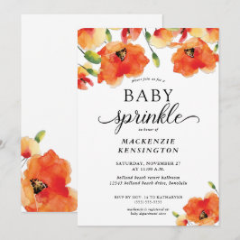 Elegante Golden Poppy Baby Sprinkle Dusche Einladung