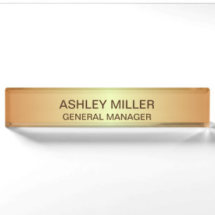 Elegante Golden Shades Schreibtisch Name Plate Namensplakette