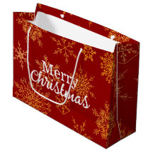 Elegante Golden Snowflakes Rot Niedlich Frohe Weih