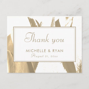 Elegante Golden Tulip Foto Hochzeitskarte Postkarte