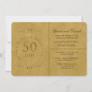 Elegante Golden Wedding Anniversary Einladung