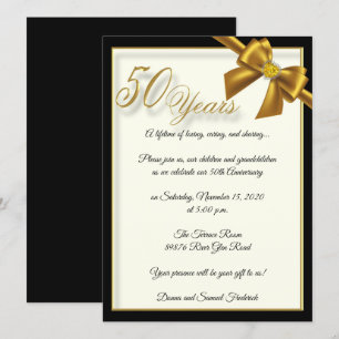 Elegante Goldene 50-Jahres-Feier Einladung