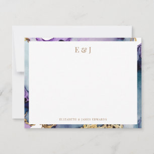 Elegante Goldene Anfangsbuchstaben des Paares Alco Mitteilungskarte