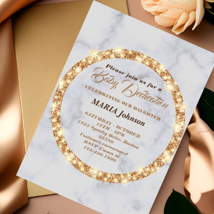 elegante goldene Babyeinladung zur Taufe/Einsegnun Einladung