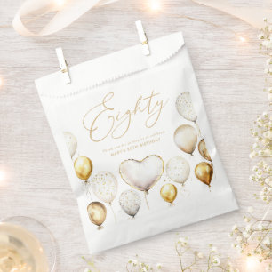 Elegante Goldene Ballon 80. Geburtstagsfeier Geschenktütchen