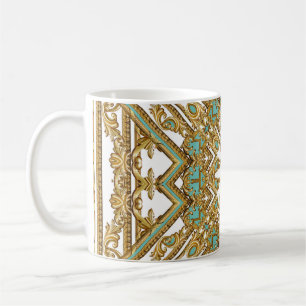 Elegante goldene Barock-, Ornament-Design. Kaffeetasse