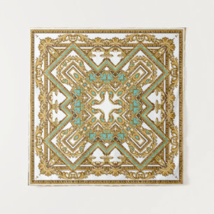 Elegante goldene Barock-, Ornamentik. Wandteppich
