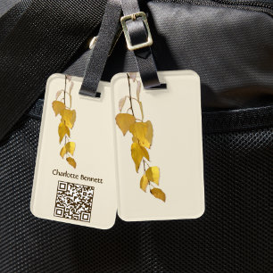 Elegante goldene Birkenblätter Weihnachtsgeschenk Gepäckanhänger
