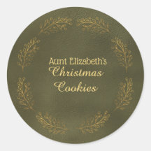 Elegante Goldene Blätter Grüne Weihnachtsplätzchen