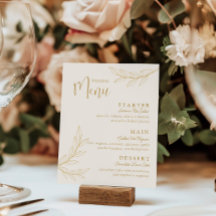 Elegante Goldene Blätter mit Schriftzug Hochzeitsm